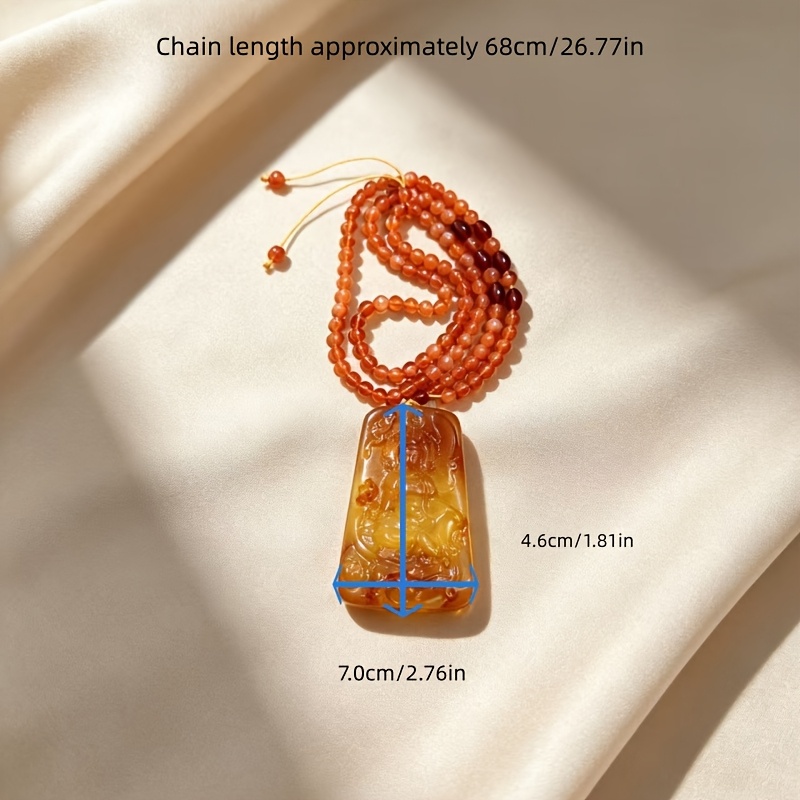 Bohemian Pyro-Colored Resin Guanyin Pendant
