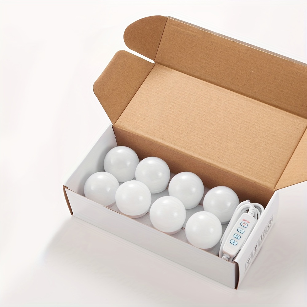 TEMU 1set Led Vanity Lights For Mirror, Led Makeup Mirror Light With 3 Color Lights, Mirror Lamp For Wommen Wife Lover, White Bulb, Usb Cable, Removable And Adjustable , Adjustable Color & Brightness