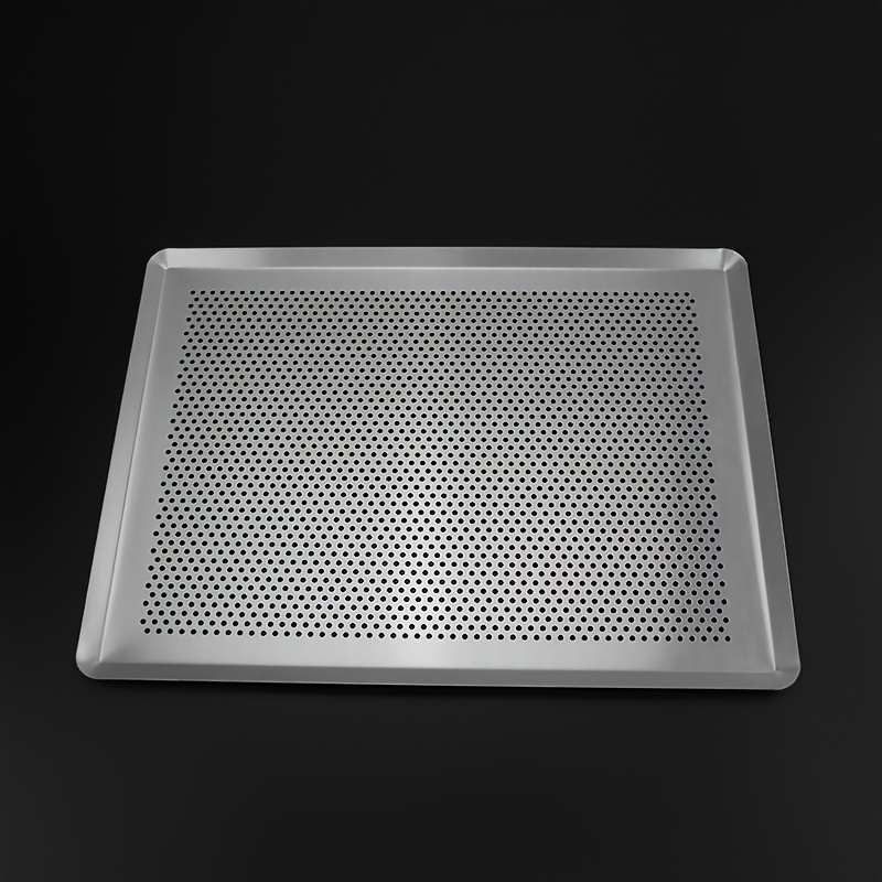 Silvery Aluminum Baking Pan Bread Pan Breathable Perforated Oven Baking Tool Cake Pan Rectangular Anodized Baking Pan
