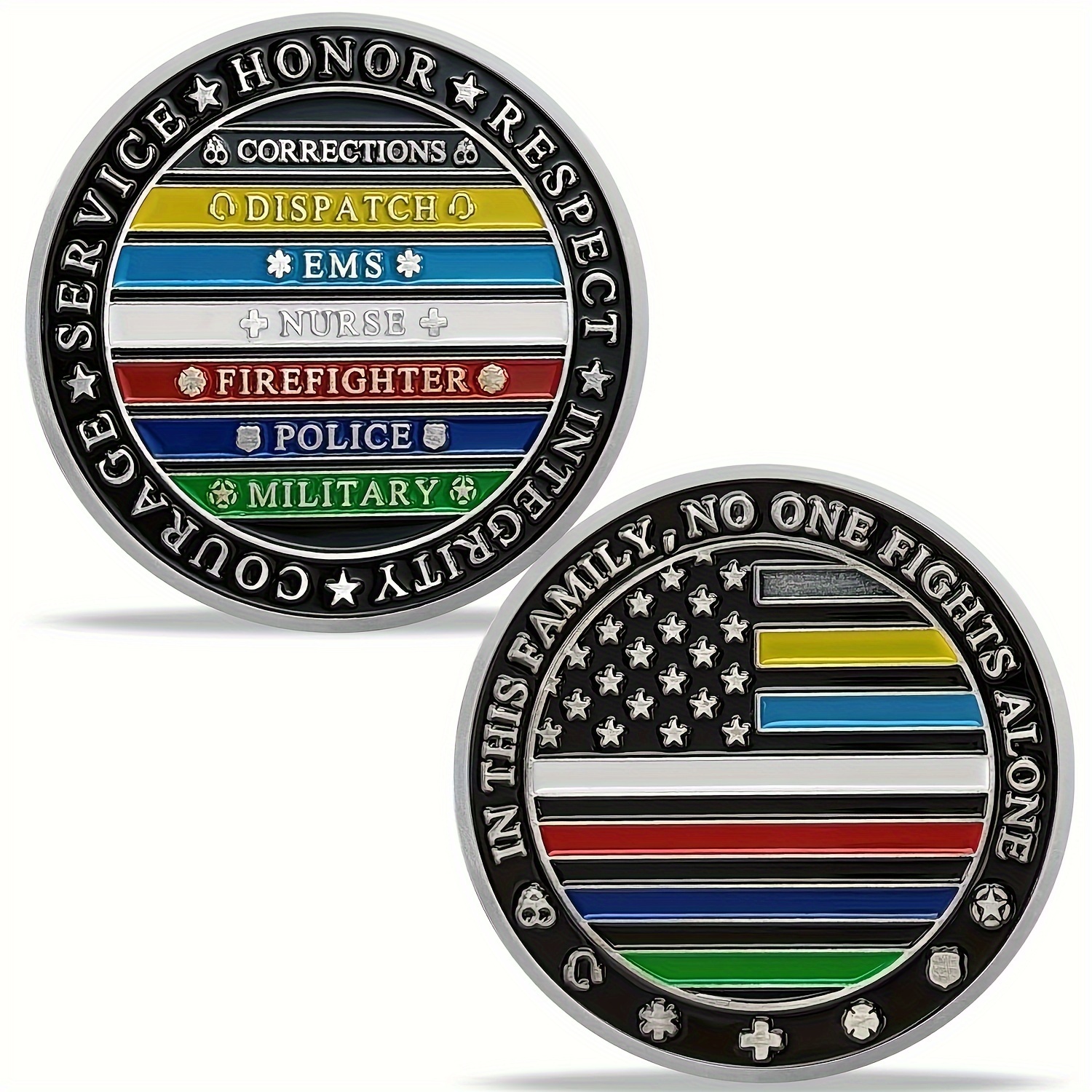 Commemorative First Responder Military Thin Line Flag Coin ...