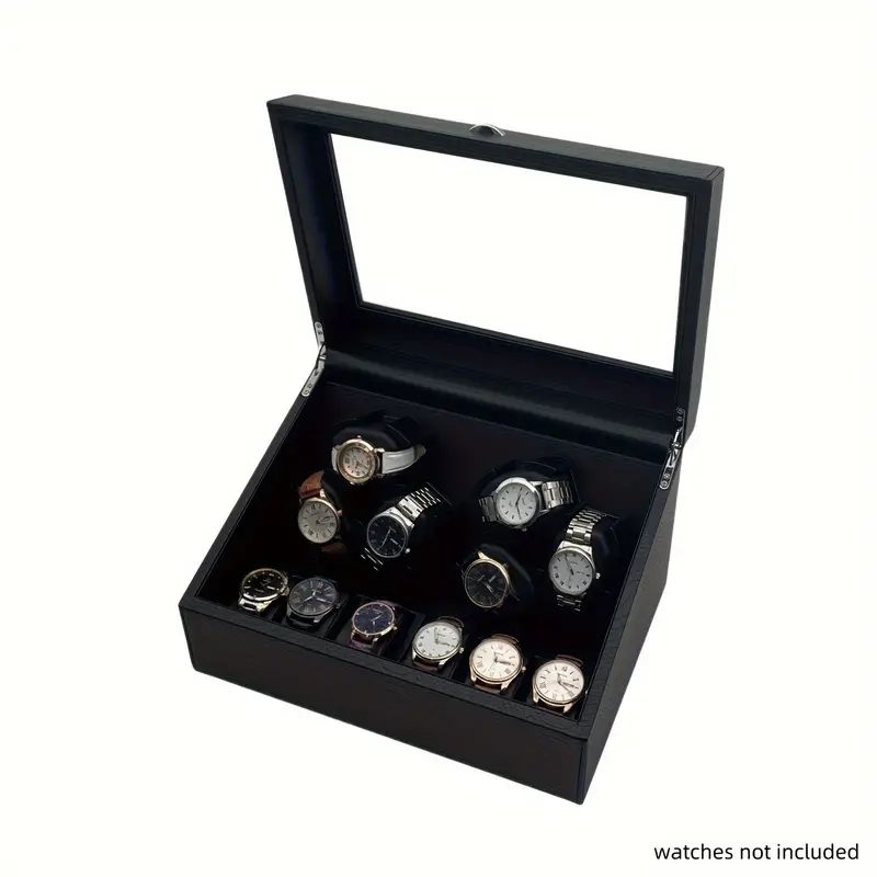 caixa de enrolador de relógios compartimentos, usb & luz - de pele de cobra , configurações de rotação dupla para relógios automáticos masculinos & femininos - presente de perfeito detalhes 3