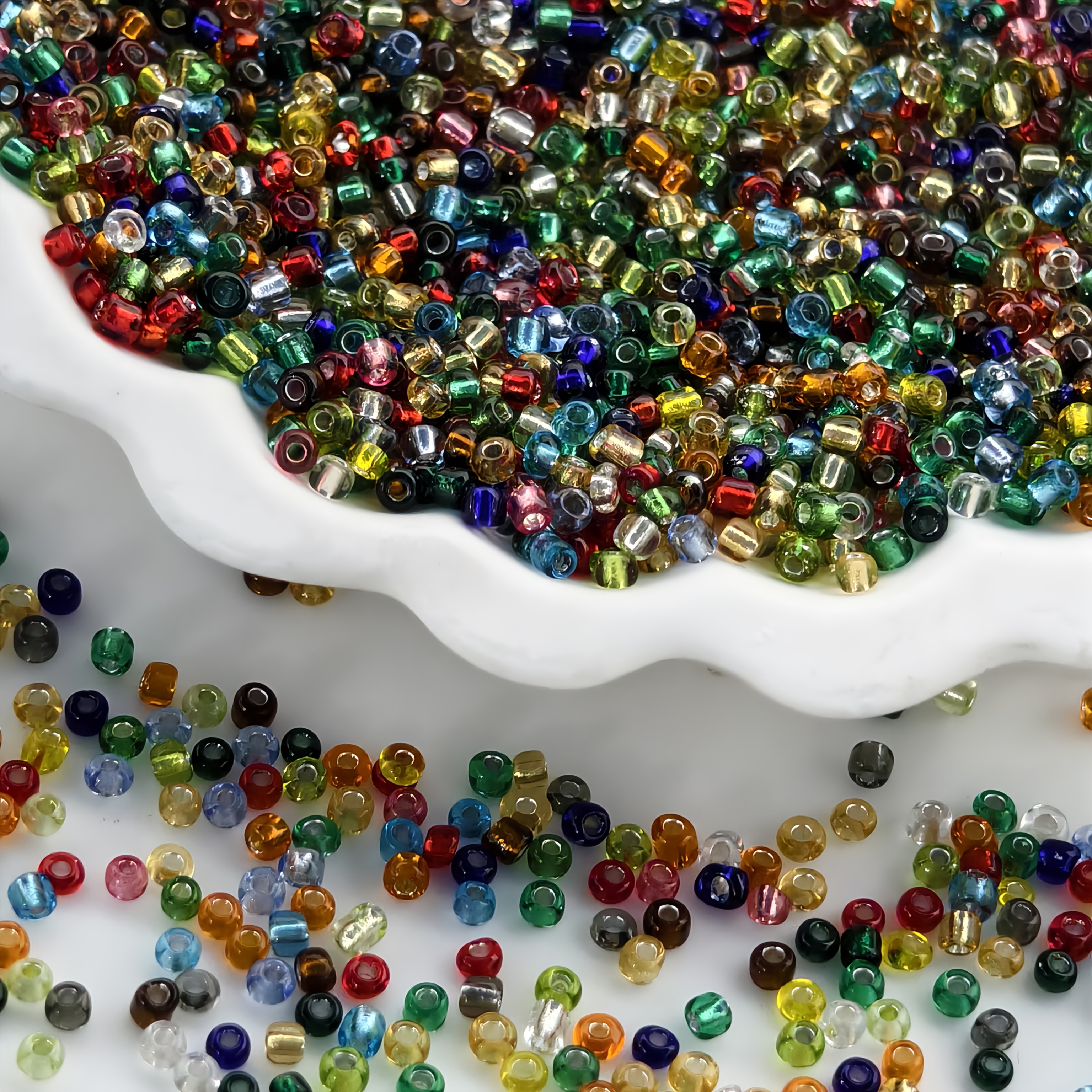 TEMU 2004pcs 2mm Silvery Filled Glass Seed Beads, 12 Colors, Suitable For , Bracelets, Necklaces, Earrings, And Craft Decorative Beads, Ideal For