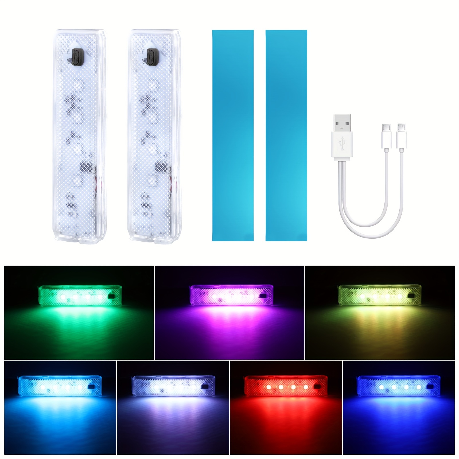 

Rechargeable Rgb Led Car Door Lights - Magnetic, Waterproof Welcome & Warning Light With Auto Shut-off, Usb Charging