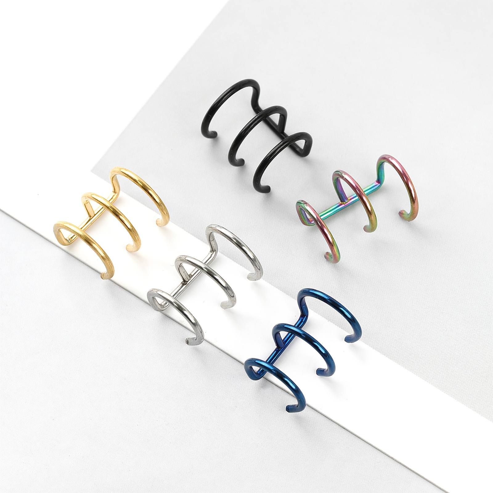 Women's U-Shaped Three-Ring Ear Clip, Adjustable Size
