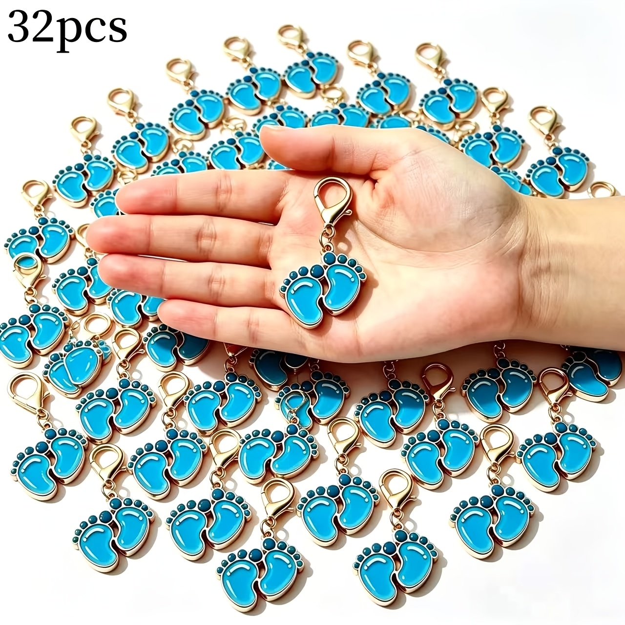 TEMU 32 portachiavi con chiusura a moschettone a forma di blu, carini, a , confezionati a d'olio, regalo a sorpresa per compleanno, souvenir per