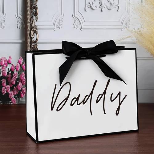 1pc fashion bag unique shopping bag lightweight and foldable paper gift bag fathers day gift bag perfect ideal gift for birthday christmas and other thank you occasions