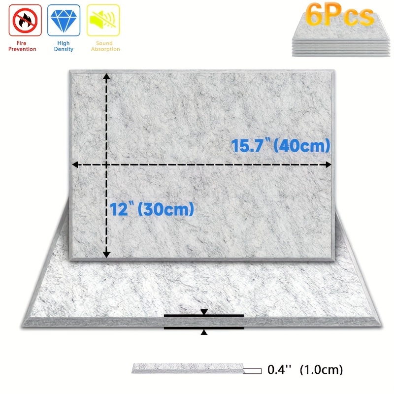6 квадратни звучноизолациони панели, 40*30cm, погодни за декорација на студио ѕидови и апсорпција на звук детали 1