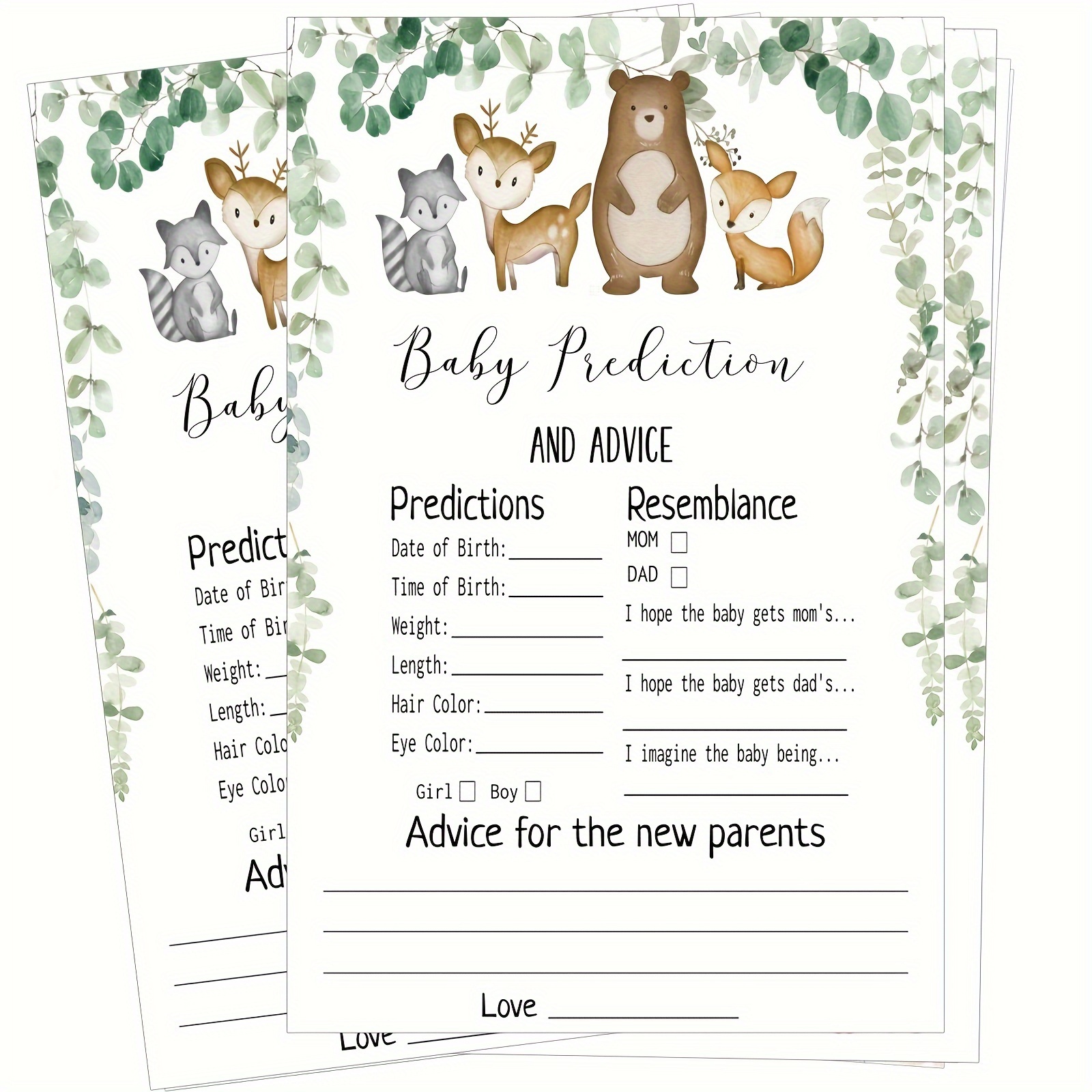 Baby Predictions Advice Baby Shower Game New Mom Dad Card - Temu Qatar