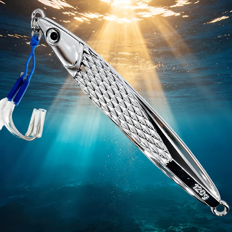 TEMU 1 stuks Zinkend Metalen Jig voor Vissen, Geschikt voor Trolling, Beschikbaar in met Gewichten van 80G, 100G, 120G, Ideaal voor Zoutwatervissen