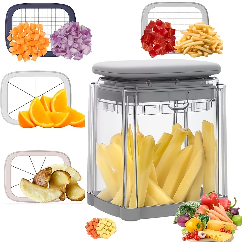 TEMU 4-blade Multifunctional Kitchen Tool, Fruit Slicer & Vegetable Grater, Easy To Operate, Ideal For Slicing Beans, Carrots, , Cabbages, Onions,