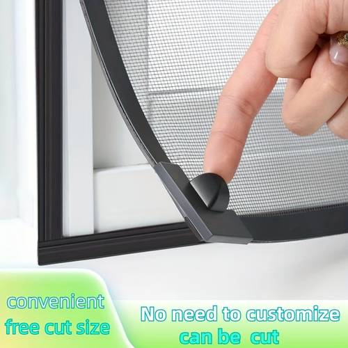 1 juego de mosquitera magnética negra, mosquitera antimosquitos con atracción magnética, de instalar y cortar, adecuada para múltiples ventanas, mejora
