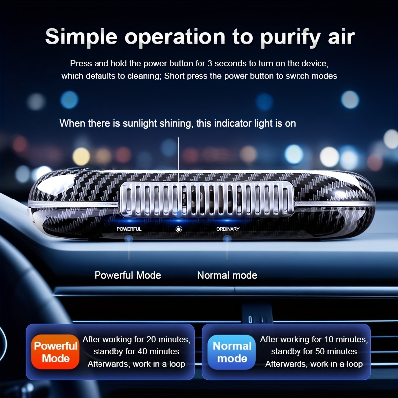 solar car with vibration detection compact solar power 15 day battery for fresh airflow no charging needed auto air freshener purifier lightweight purifier portable purifier highefficiency filter durable construction airflow enhancer Product details 6