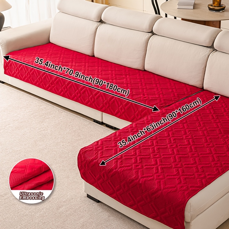TEMU Two-piece Sofa Cover Featuring A , Suitable For Pets, With A Non-slip Feature, Made From Embossed Polyester Fabric Using Technology, Weighing