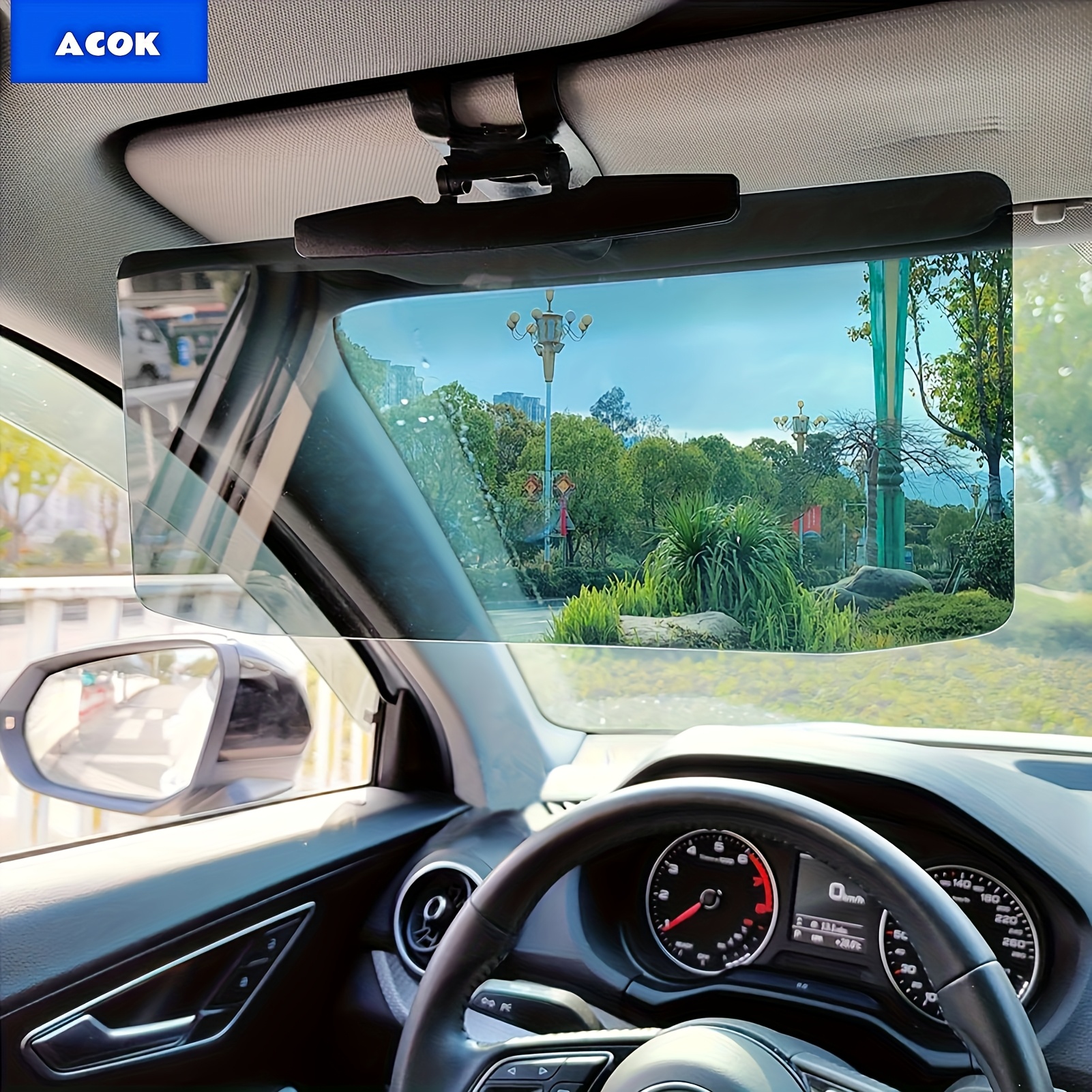 TEMU Polarizing Car Visor Extension - Acrylic Uv Protection & Snow Reduction, Blocks Stray Light, -on Installation For All Vehicles, Interior Accessory