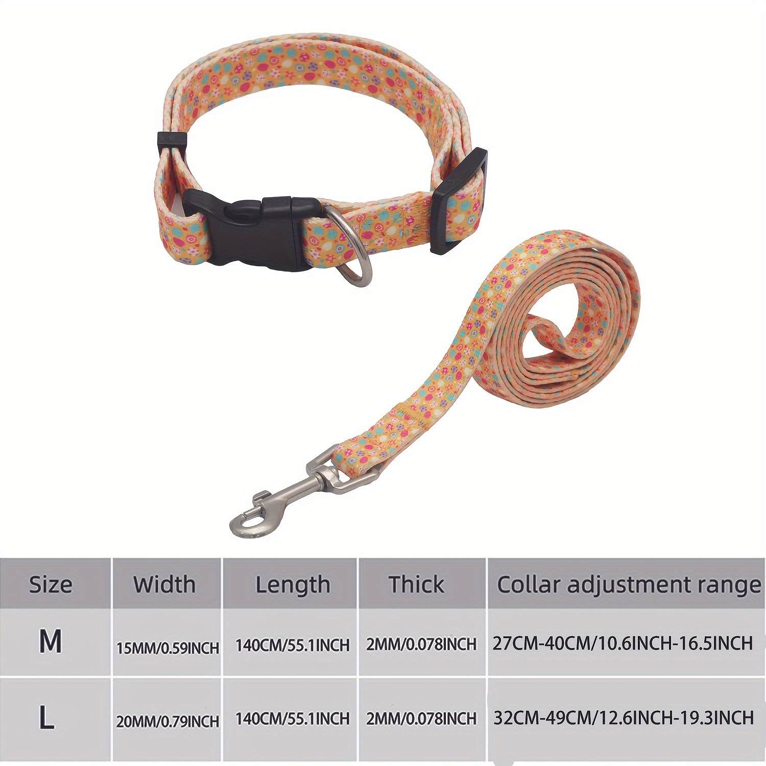 Cute Dog Collar Set for Small Dogs, Adjustable and Lightweight