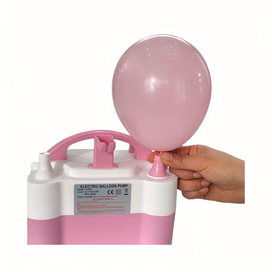 

1x Pink Portable Electric Balloon Pump & Tying Tool - Dual-nozzle, Plastic Air Inflator, 110-130v Us Plug For Party Decorations & Time-saving Balloon Inflating