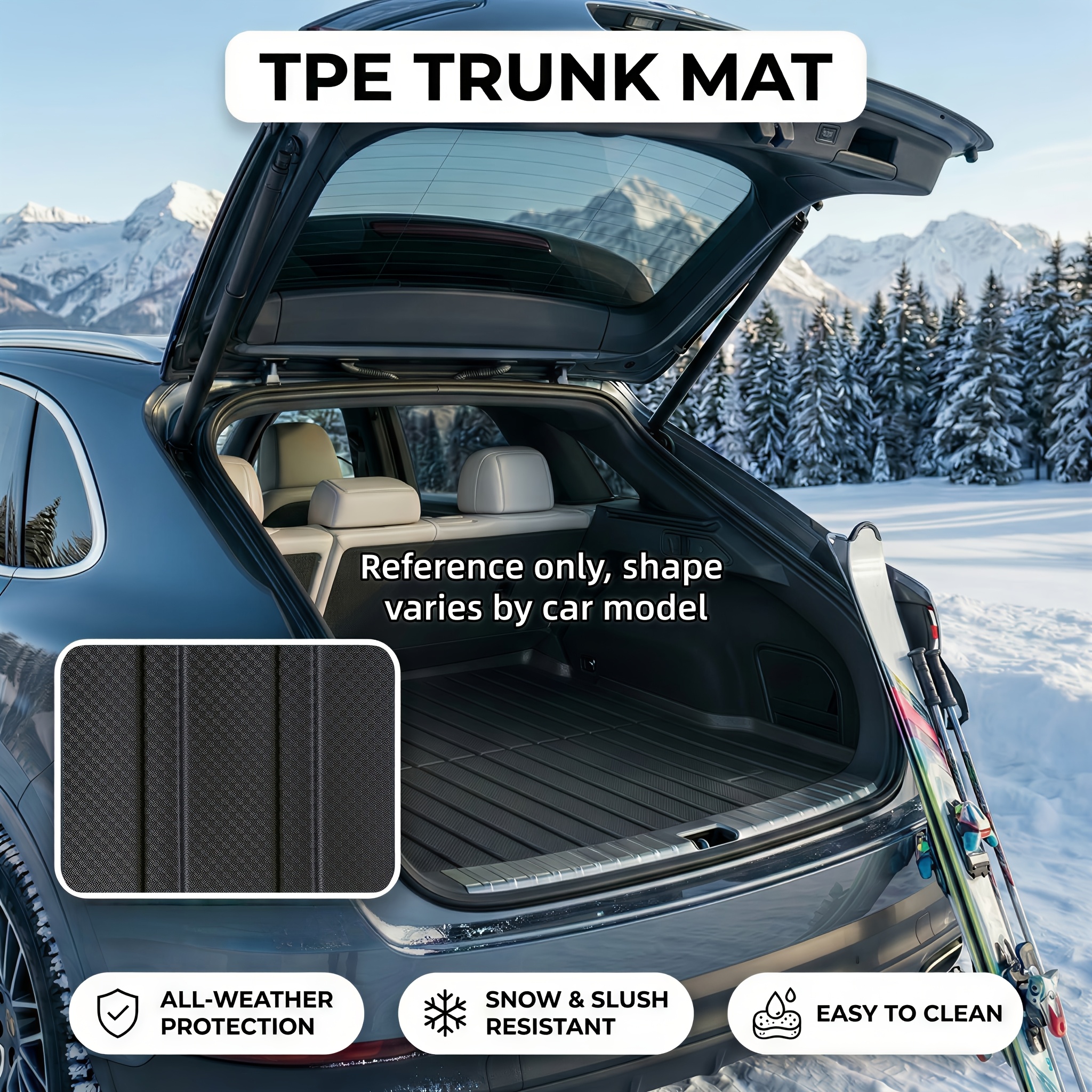 TEMU For B10 2025-2026 Tpe Trunk Mat Non-slip Easy To Clean