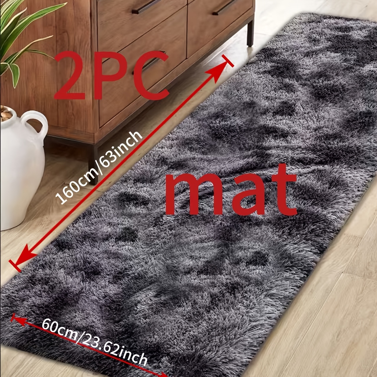 2 Luxurious Soft Plush Rugs - Non-slip, Hand Wash Only, Fade-resistant, Plush Carpets, Suitable For Living Room, Bedroom, Bathroom - Home Decor Rugs