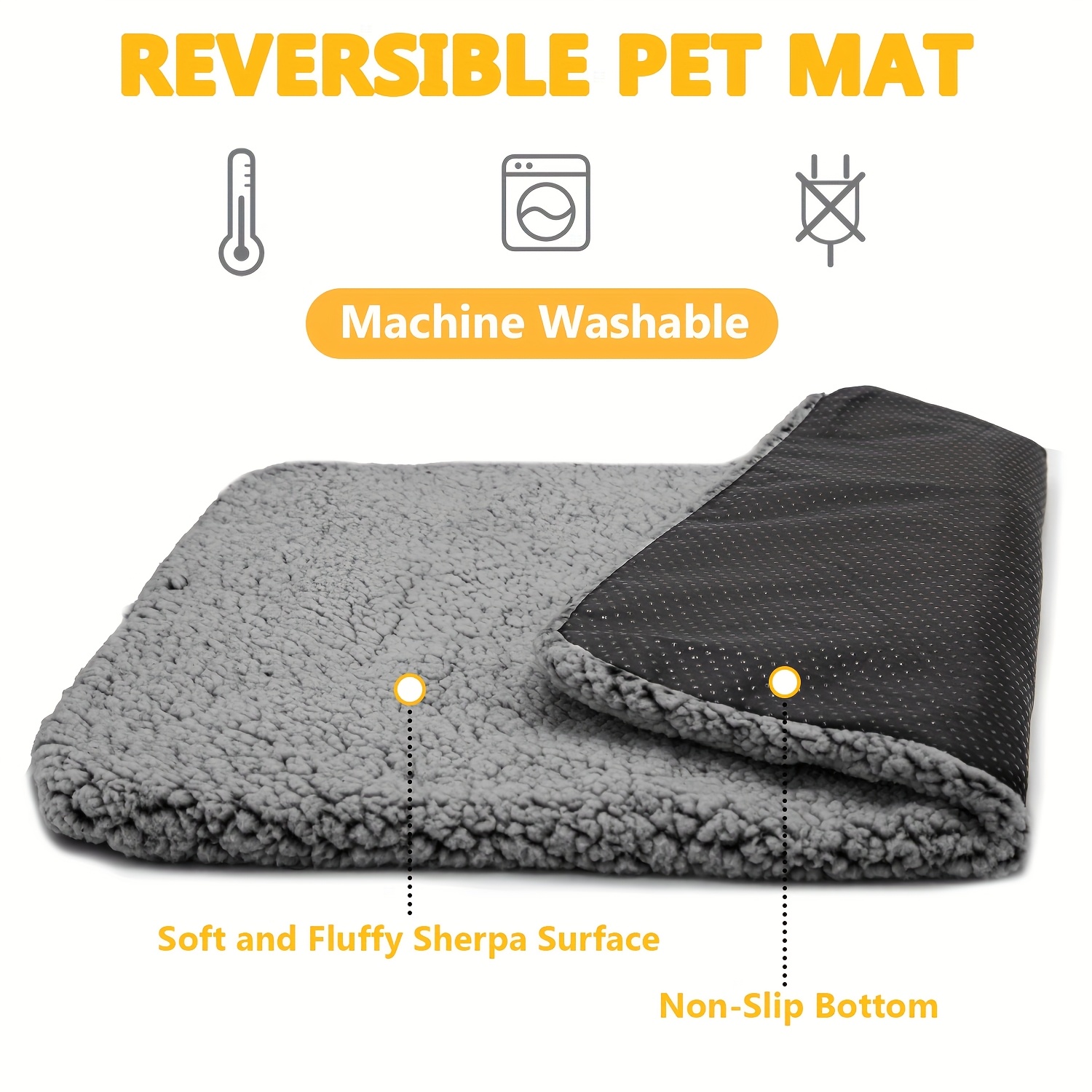 super soft self warming cat bed thermal dog crate bed mat for sleeping washable anti slip pet kennel pad for small medium   puppy kitten indoor outdoor Product details 4