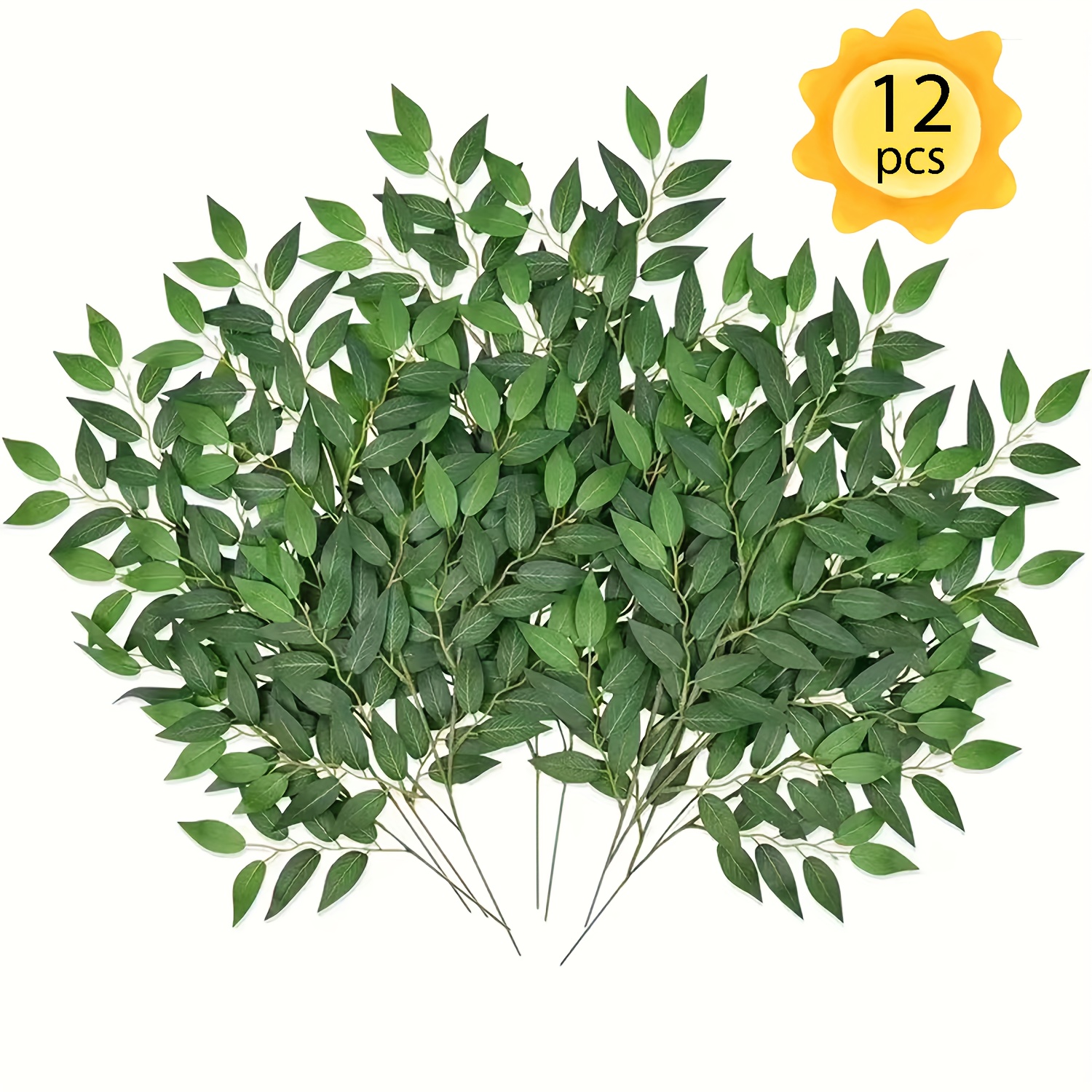 

6/12pcs19.7in Lifelike Artificial Italian Ruscus Greenery Stems - Durable Faux Leaf Garland For Wedding Bouquets, Archways, Table Settings & Home Decor - Versatile Hanging Greenery Spray