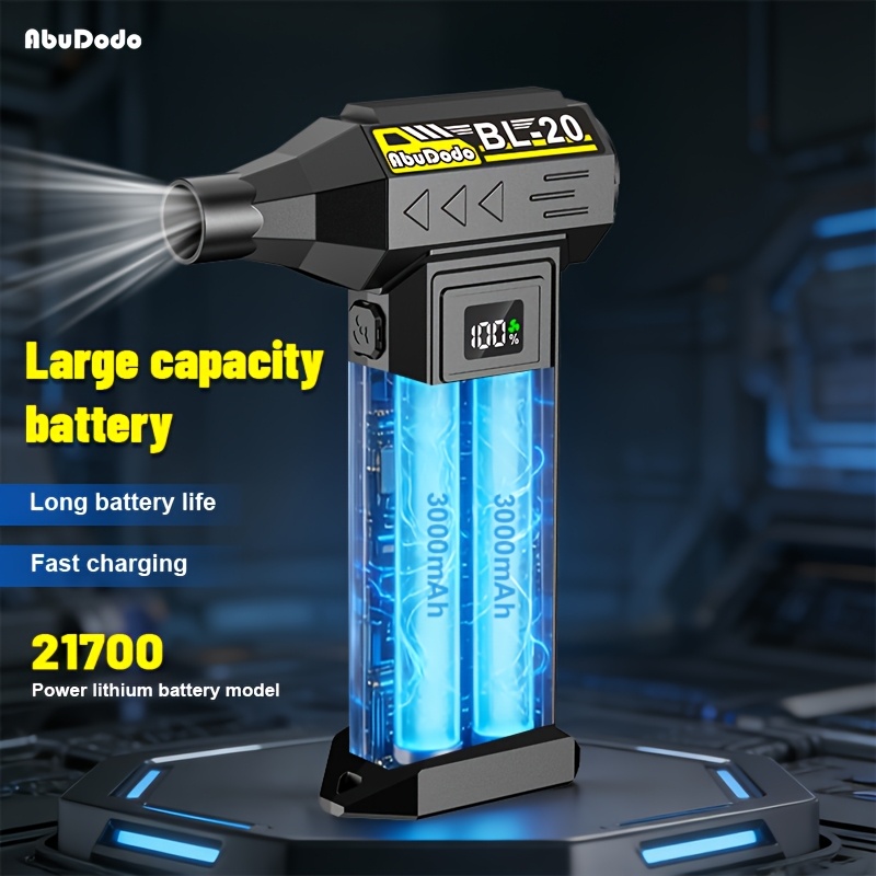 item picture 9000000RPH Ultra-Strong Wind Snow Blower/Snow Shovel, Portable Turbo Fan, Brushless Motor Turbine Blower, High Power, LED Display And Lighting, Cooling Fan for Dust Removal (Car/Computer), Snow Pile Cleaning And Leaf Blowing, Cooling, BBQ