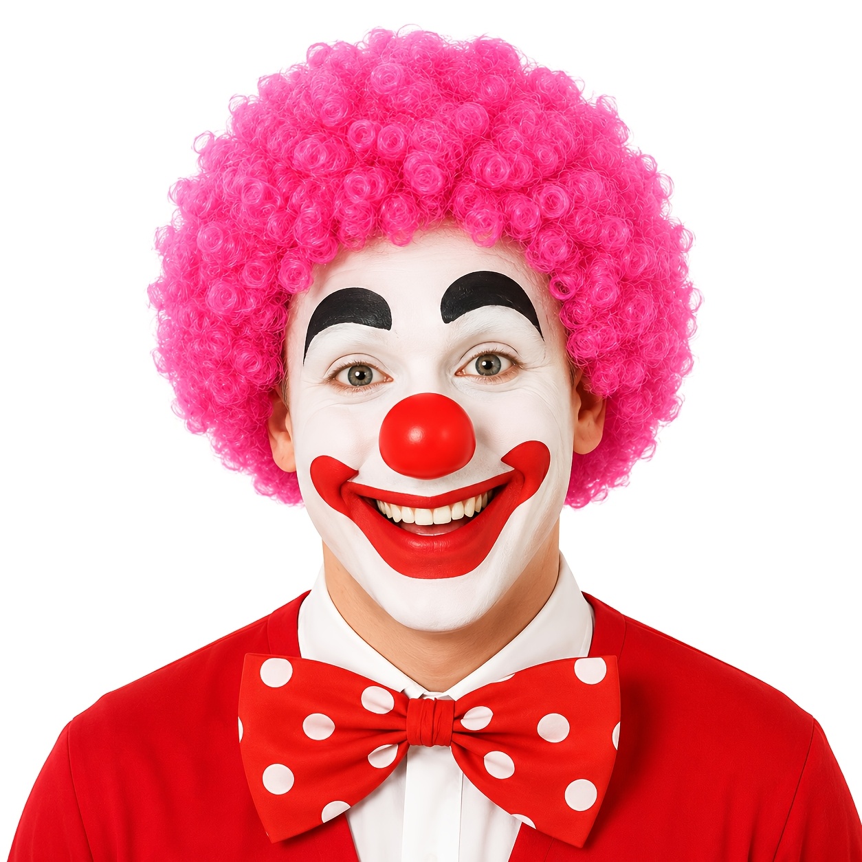 TEMU 1pc Fun Clown Curly Wig, Colorful Clown Wig, 70s 80s Disco Party Costume, Suitable For Adult Halloween Christmas Carnival Parties, -up Wigs