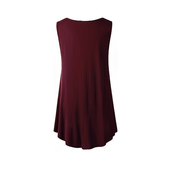 Women's Plus Size Sleeveless Olive Green Round Neck Tank Top - Loose Fit Summer Vacation Top, Machine Washable Casual Chic Shirt for Beach Outings & Lounge Wear, Summer Tank Tops