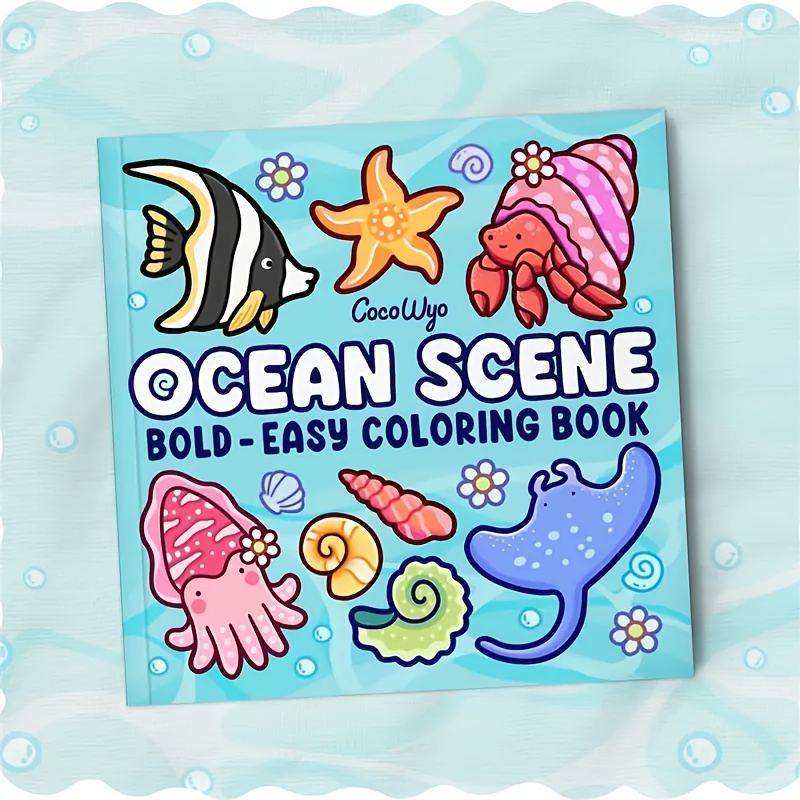 

Ocean Scene Adult Coloring Book, & Easy Designs For Relaxation And Relax, Perfect Gift For Valentine's, Christmas, Halloween, New Year, Anniversaries, Birthdays & Parties