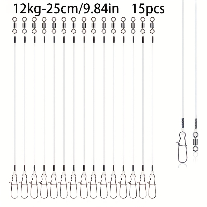 15pcs Of Fluorocarbon Fishing That Are Invisible And Durable, Suitable For , Trout, Pike, And Walleye – In 20kg 45cm And 23kg 50cm, Ideal For Freshwater And Saltwater Fishing