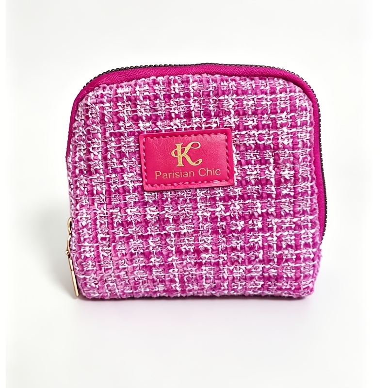 TEMU 1 pièce Nouvelle pochette à bijoux 1 pièce en tartan tissé à carreaux de haute gamme, et élégant, sac de rangement de voyage portable pour