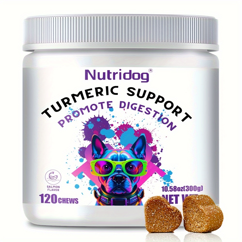 TEMU Nutridog Turmeric Curcumin For Dogs -for Hip & Joint Mobility Supports Canine Digestive Cardiovascular & Liver Health - Coconut Oil, , 95%