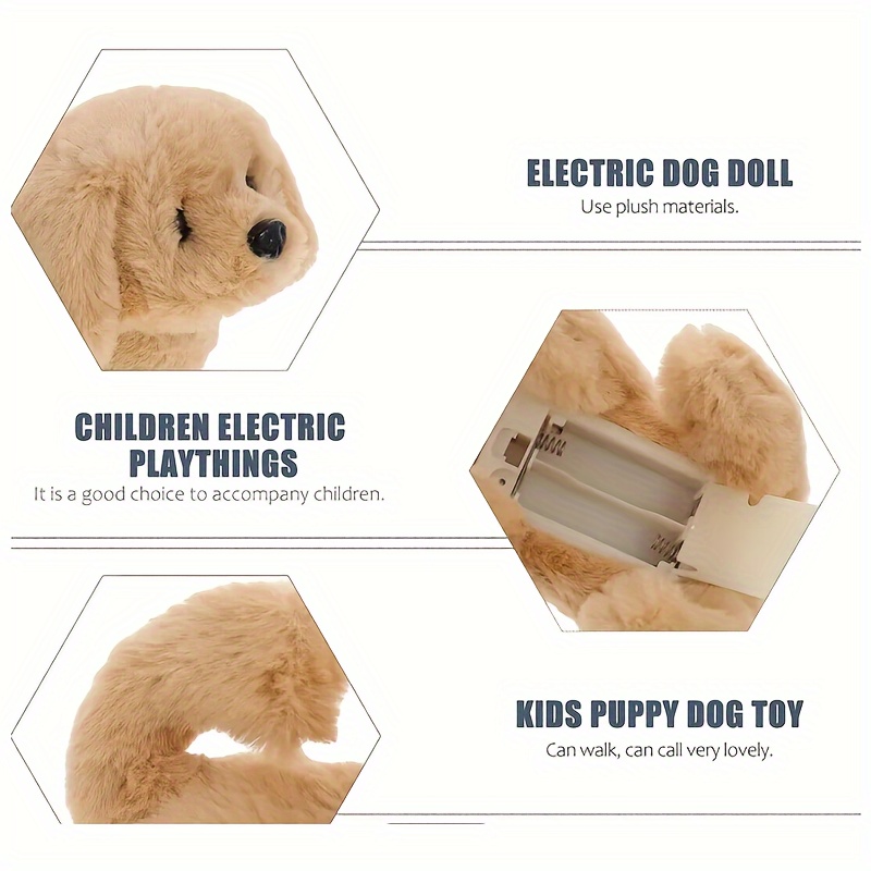Fridja Jouet électrique chien en peluche pour enfants qui marche