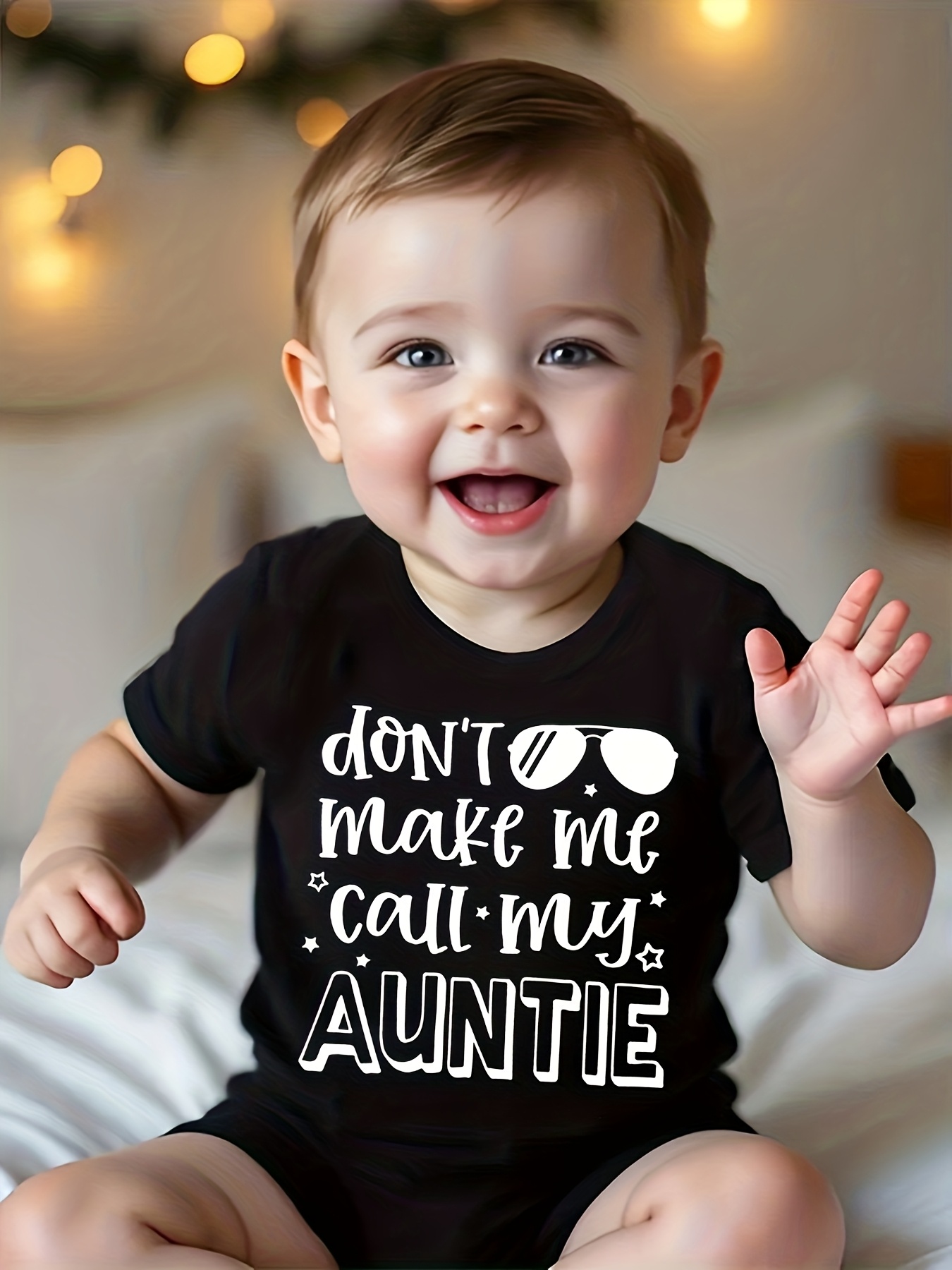 Adorable &*;Don't Call My Auntie&*; Baby Bodysuit Soft Short Sleeve  Romper with Lettering, Design Gift for Newborns, Baby Girl Outfit,