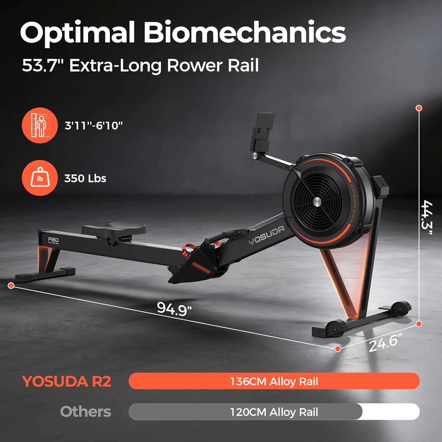2026 new rowing machine for   adjustable air   rower machines with self powered monitor 53 7     seat   suitable for men women Product details 0