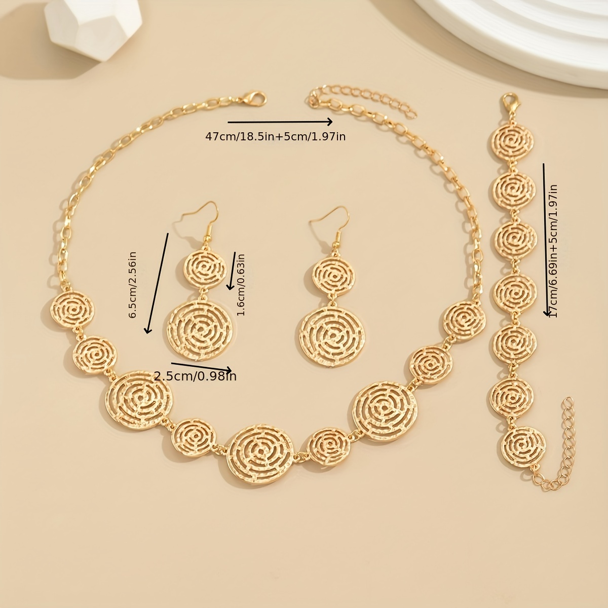 Temperament Spider Web Hollow 3pcs Set