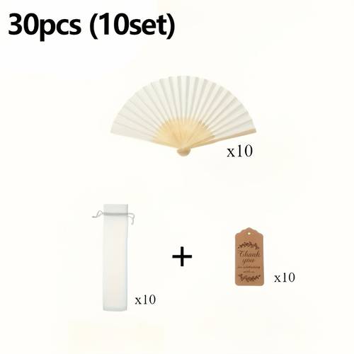 30pcs 10 sets 60pcs 20 sets folding hand fan set 10 sets including 10 fans 10 bags 10 cards 20 sets including 20 fans 20 bags 20 cards wedding gift bridal shower gifts party favors elegant fans handcrafted fans folding fans