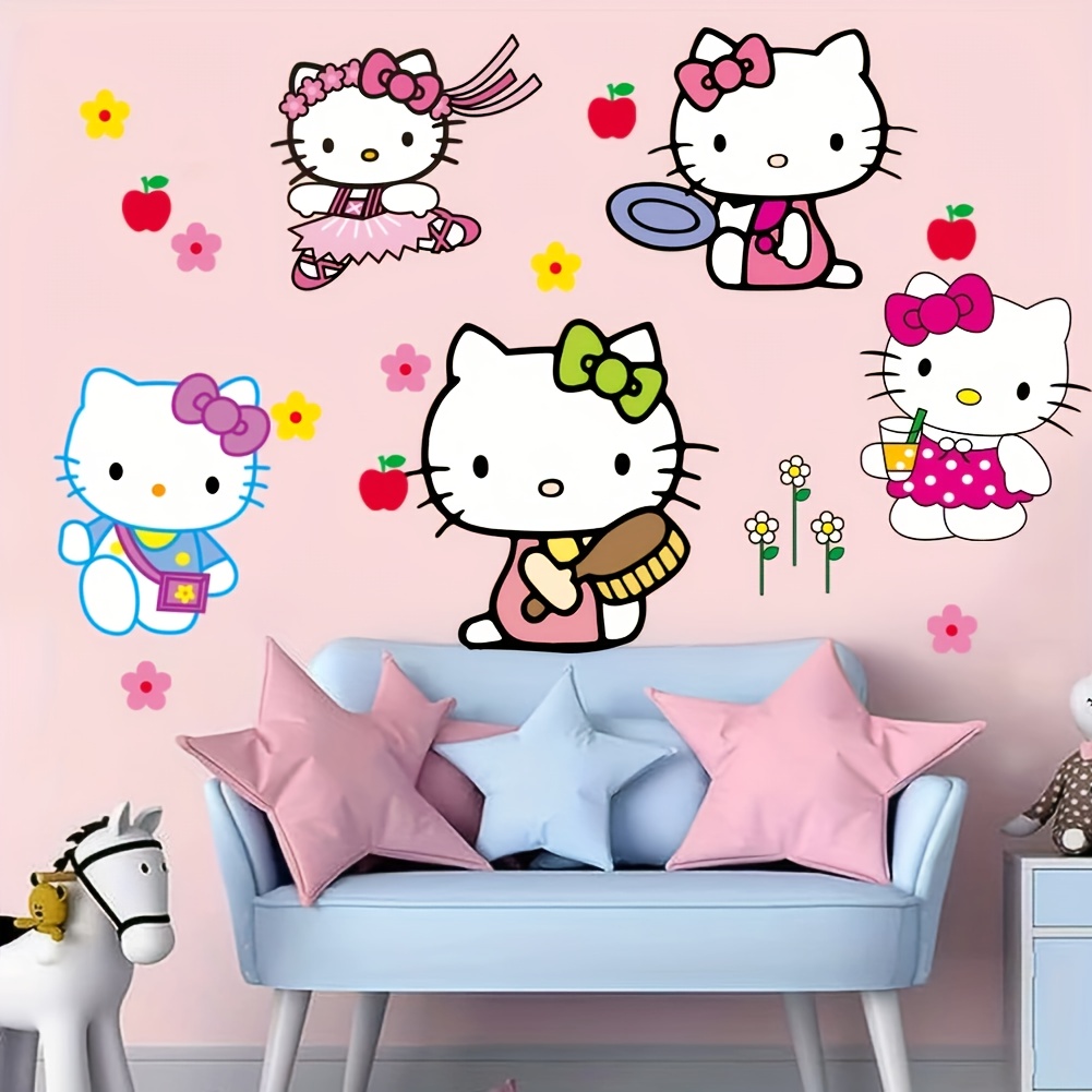 

For Hello Kitty Stickers, Beautiful And Full Of Charm, Decorating Rooms, Bedrooms, And Living Rooms. Cartoon 3d Stickers And Are .