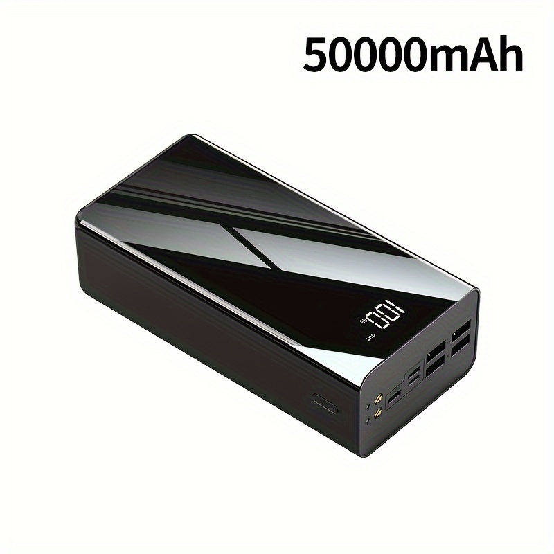 TEMU Banque d'Énergie Mobile de Grande Capacité 50000mAh, Batterie de à Charge Rapide avec Affichage LED/Ports Multiples Type-C/Micro/USB, Dispositif