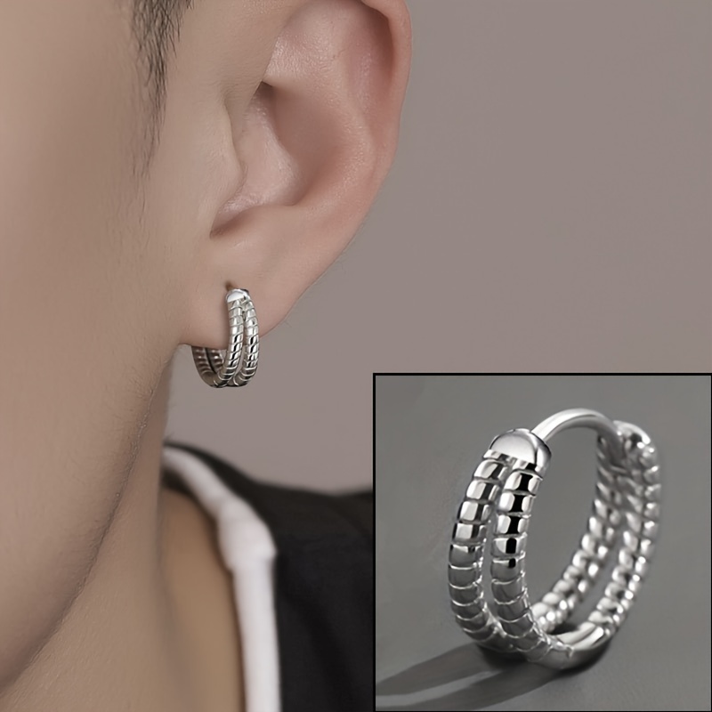 

1pc Retro Geometric Earring For Men, Street Hip-hop Punk Couple Earring