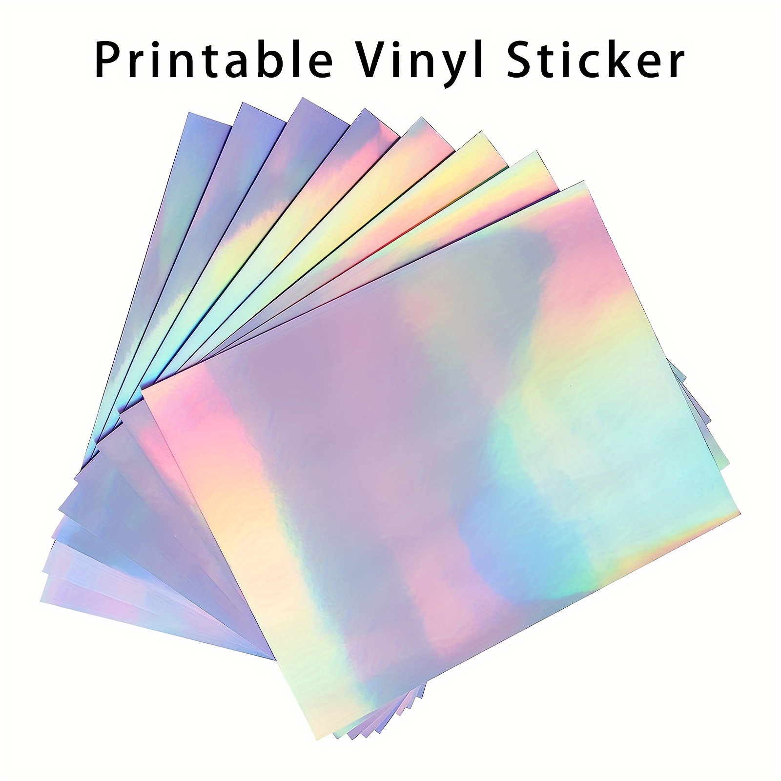 

Holographic Printable Sticker Paper For Ink Jet & Laser Printer, 10sheets Vinyl Sticker Printable Paper, Waterproof Glossy Sticker Paper Dries Quickly - 8.3 X 11.7 Inch, Rainbow