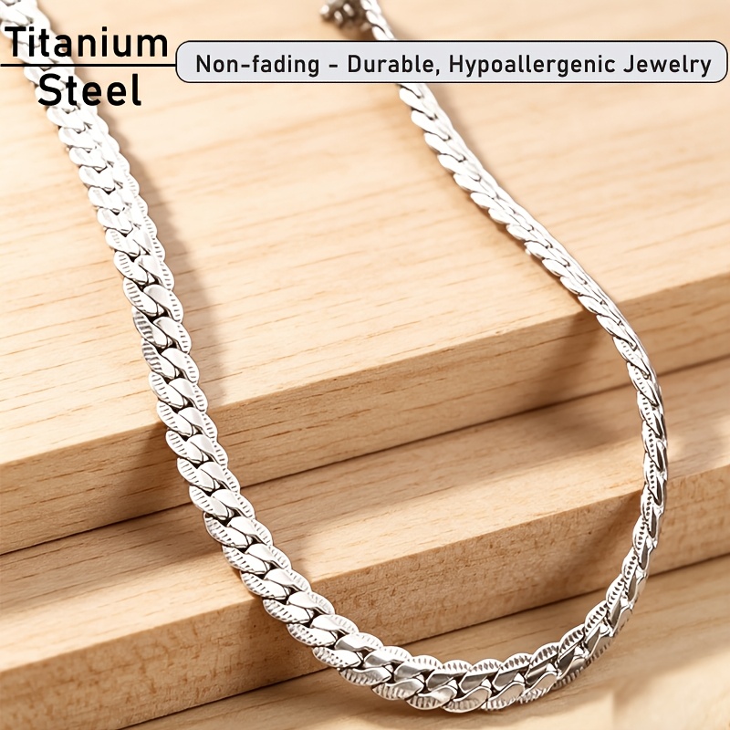 Men's Embossed Titanium Steel Necklace