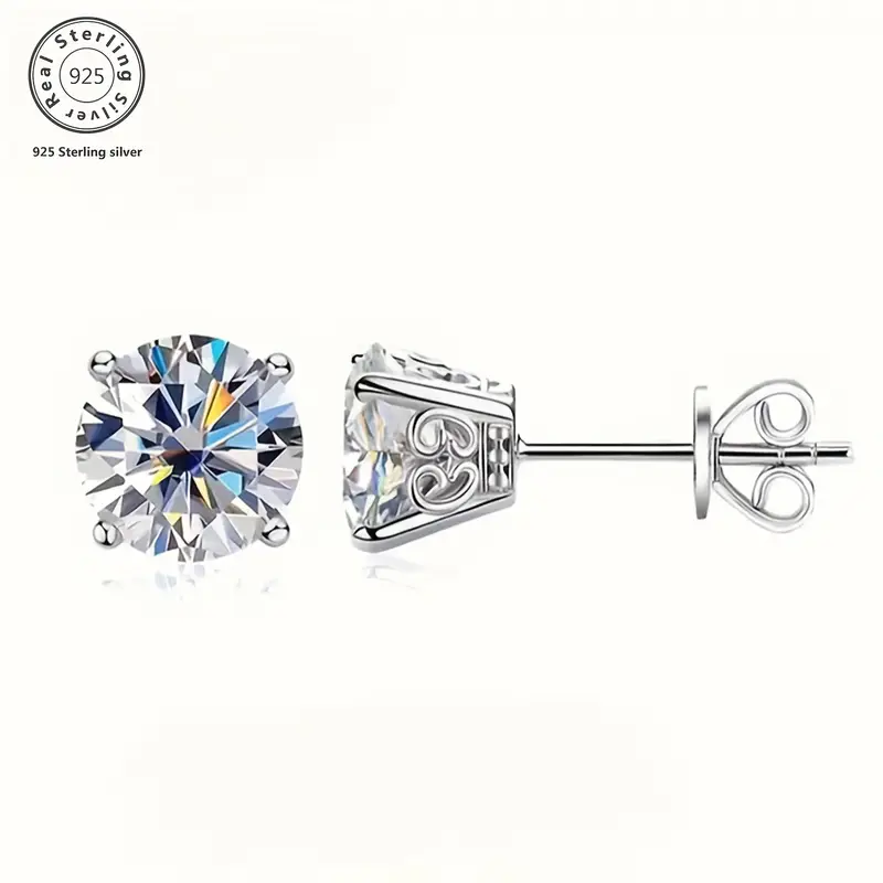 925   fashion simple trend with 8mm2ct   earrings shining cutting   delicate and lightweight size   suitable for a   of daily occasions festival gifts   and lovers gift box Product details 1