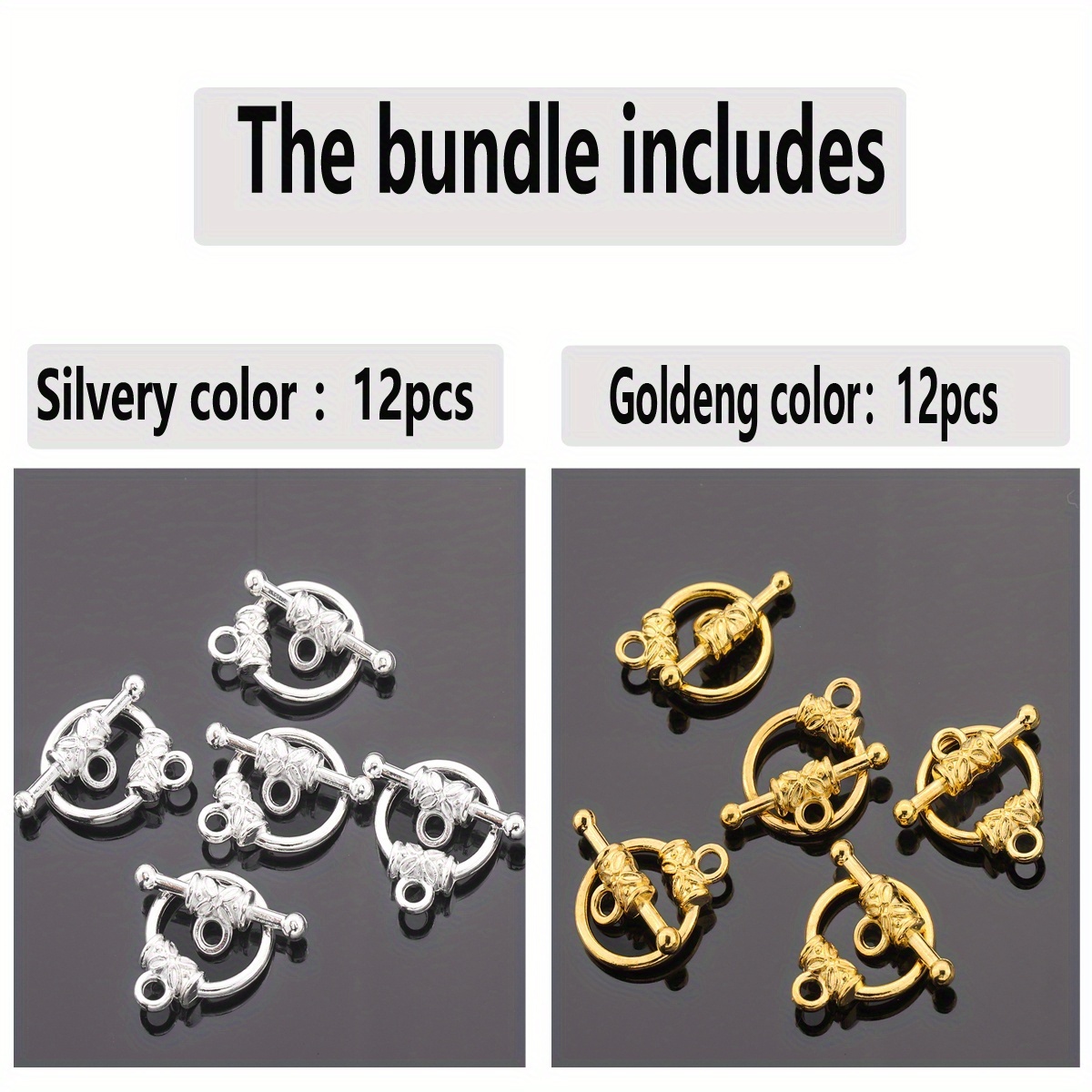 E-shop 24/12 Stück/19 mm Perlen & Perlen-Sortiment Vierblatt-Klee Muster OT Schnalle Schmuck Schnalle mit hängender runder Form