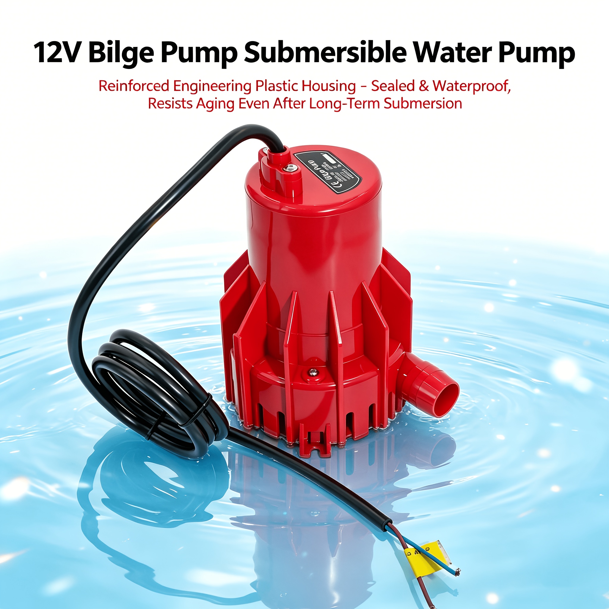 DC12V High Power Marine Bilge Pump for Boat & RV
