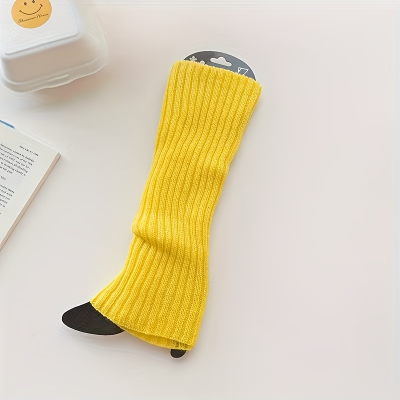 1 Pair - Women' Color Elastic Warm Leg Warmers Suitable For Daily Commuting, Versatile Knee-high Socks