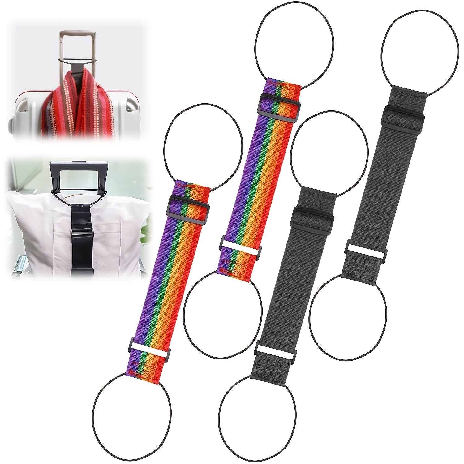 4pcs multi use strong adjustable luggage connector st ps 2026 new suitcases  ow t vel st ps luggage connector st p secure stacking adjustable elastic luggage st p t vel backpack shoulder st p luggage tie for t vel Product details 1