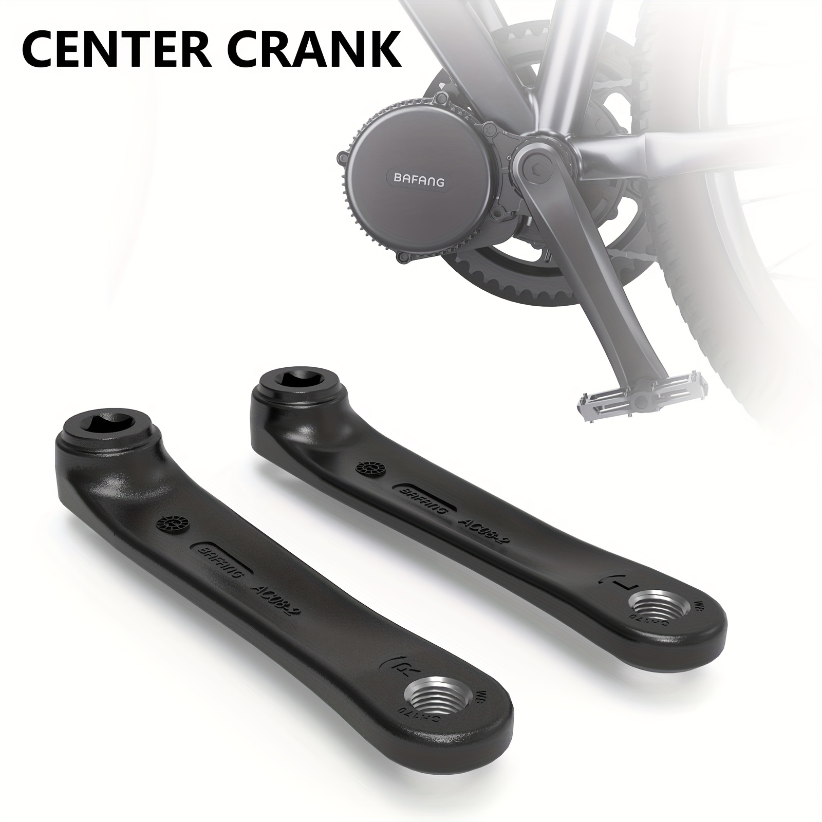 a pair of 170mm black crank       drive motor additions compatible with bbs01 bbs02 and   motors electric bicycle parts