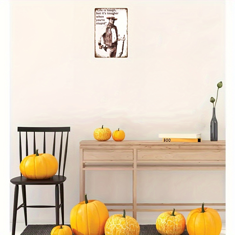 vintage cowboy metal tin   is tough but its   when youre stupid quote rustic   art waterproof dustproof home decor   garage or for man cave for man cave accessory retro   durable wall art cowboy deco