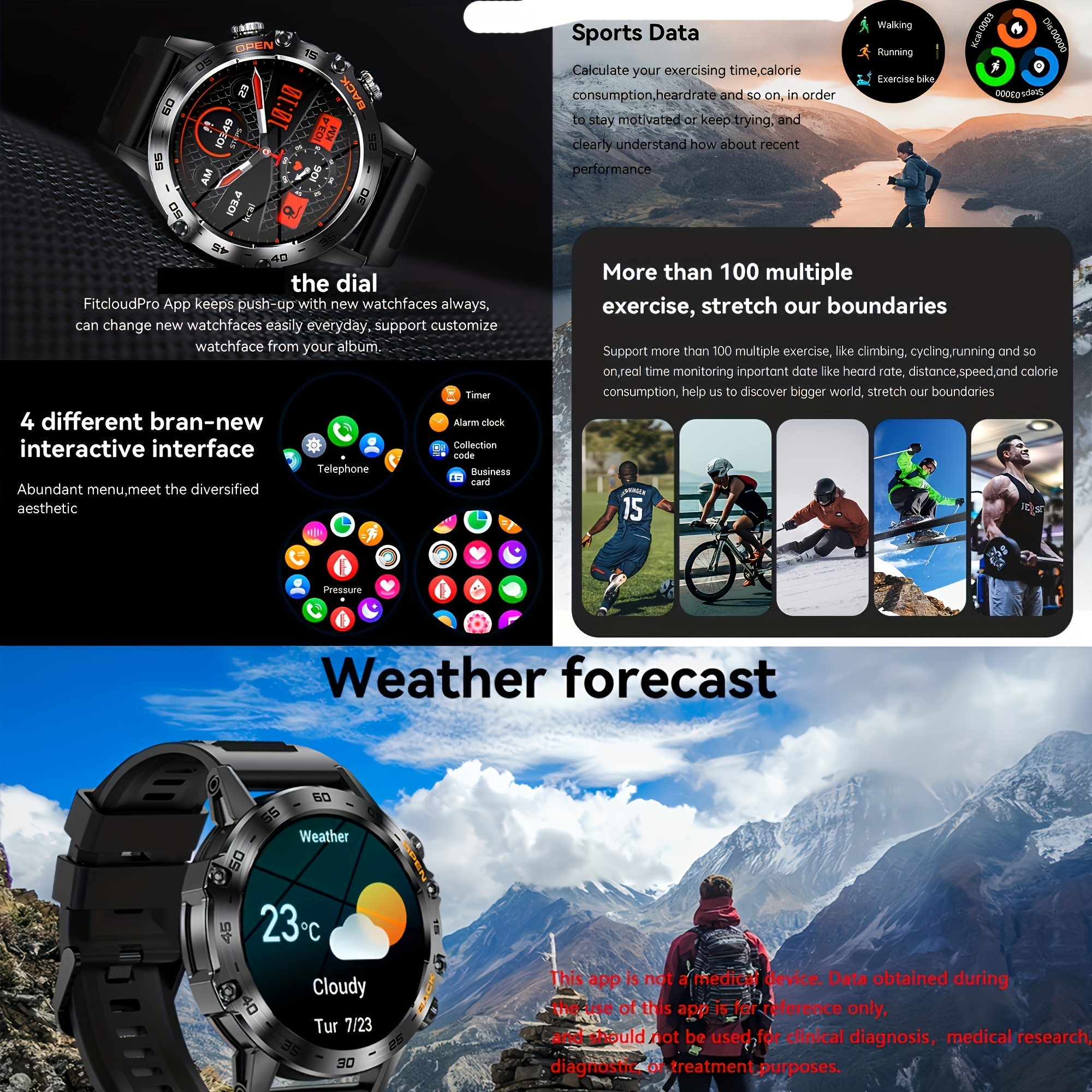 Montre Connectée pour Hommes (Répondre/Passer des Appels), Montre Connectée pour Hommes, 3.53cm Montre Fitness Intelligente pour Hommes - Intégration d'Appel, Montre Connectée sans Fil pour Android et iPhone, Suivi de la Forme Physique, Surveillance du Sommeil, Indicateur de Pas et Calories, Avertissement d'Informations sur les Appels, Multifonction, Modes Sportives Multiples, avec 3 Bracelets, Argentée