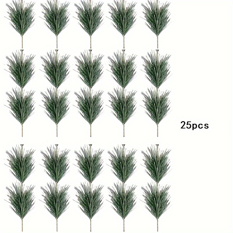Image of 25/50pcs - Christmas Decorations - Lifelike Artificial Pine Needle Branches - Small Branches And Stems For , Floral Arrangements, And Festive Decorations - High-quality, Versatile Design